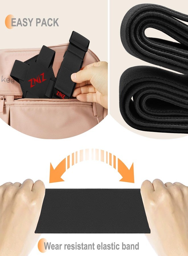 ZINZ 2-Pack Elastic Luggage Straps with Suitcase Bungee, Adjustable Bag Belt Travel Accessories -Black/Red - Image 3